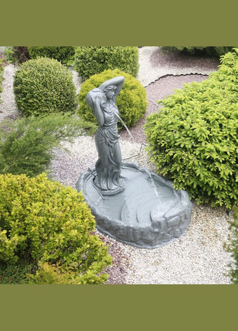 Садовый фонтан + поддон "Дама с кувшином" зеленый гранит 84х88х66 (ФССП8842) Гранд Презент (285720643)