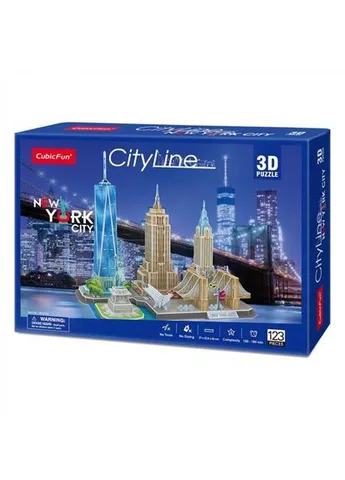 3D пазл объемный City Line Нью-Йорк 123 элементов MC255h Cubic Fun (397039403)