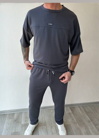 Графітовий демісезонний чоловічий костюм No Brand