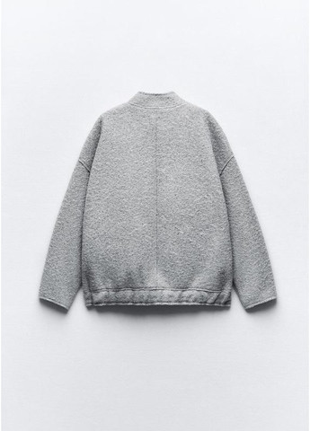 Сірий оверсайз бомбер на високий зріст куртка осіння демісезон Zara (357435639)