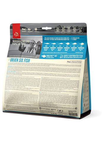 Сухий корм для кішок всіх порід 6 Fish Cat & Kitten з рибою 340 г (o28134) Orijen (308752517)