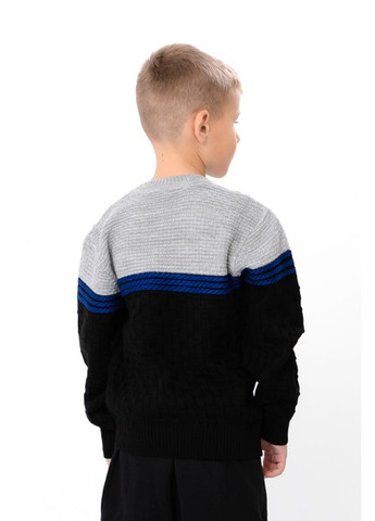 Черный зимний зимний свитер прямого кроя для мальчика двухцветный (p-18498) Носи своє