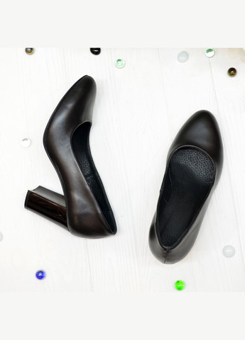 Vasha para Туфли женские кожаные классические на устойчивом каблуке,. 37 размер черный з, украина — демисезон (315933116)