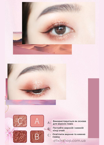 Тени для век NOVO Sakura Story Four Color Eye Shadow 01 NOVOL (315424286)