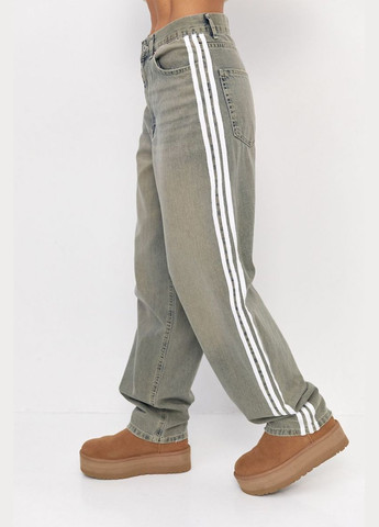 Жіночі джинси Baggy з лампасами 31441 Lurex - (315799401)