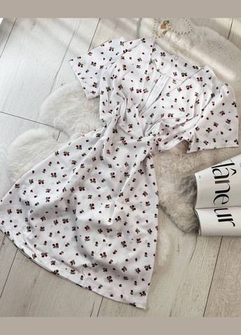 Белое праздничный платье No Brand с цветочным принтом