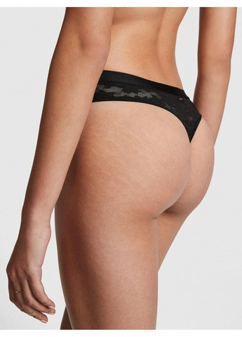 Трусики стринги Thong Panty Black Victoria's Secret (317788527)