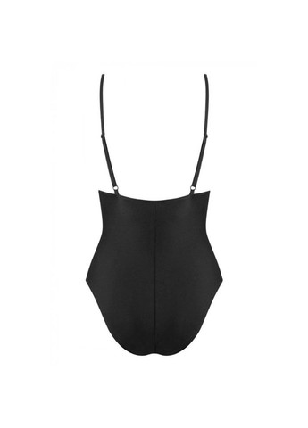 Чорний демісезонний купальник відрядний beverelle з глибоким декольте і шнурівкою, чорний, s Obsessive