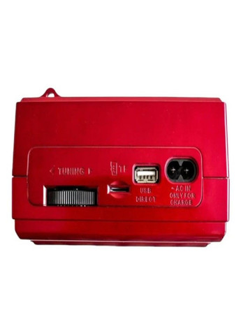 Портативный аккумуляторный радиоприемник RX-177 со встроенным LED фонарем от батареек или сети Красный Golon (305412161)