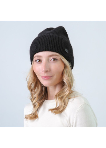 Шапка бини женская шерсть черная НАЛА LuckyLOOK 863-989 (350197205)