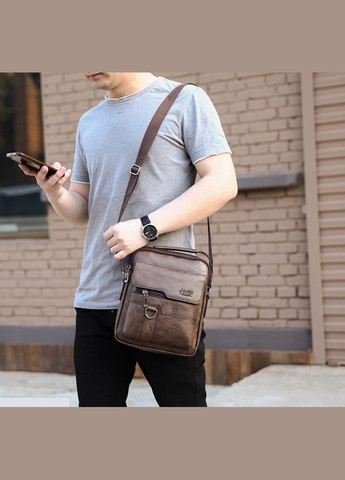 Чоловіча сумка планшет повсякденна барсетка сумка-планшет для чоловіків екошкіра Темно-коричневий(BRT) Jeep (336552008)