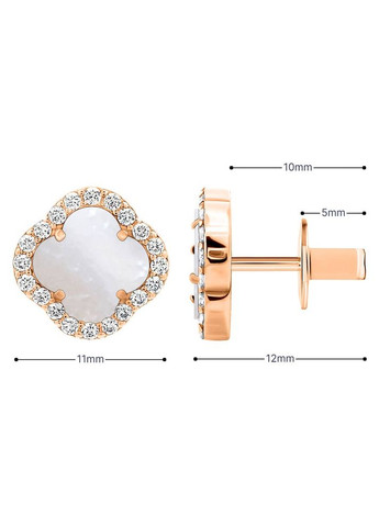 Золоті сережки Конюшина з перламутром (з40082.2) IRIJ (331016759)