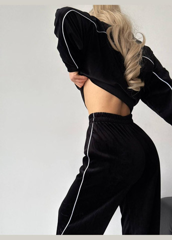 Жіночий спортивний костюм укорочений бомбер та штани вільного крою MonCher (334256856)