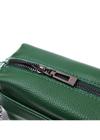 Сумка на одне відділення для стильних жінок із натуральної шкіри 22603 Зелена Vintage (329147849)