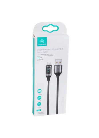 Кабель SJ543 U78 Lightning Digital Display Charging & Data Cable 1.2M Black USAMS (297456693)
