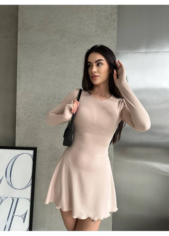 Светло-бежевое повседневный, коктейльное, вечернее, кэжуал женское трикотажное платье FINO Mode