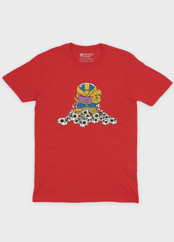Червона демісезонна футболка для хлопчика з принтом супезлодія - танос (ts001-1-sre-006-019-004-b) Modno