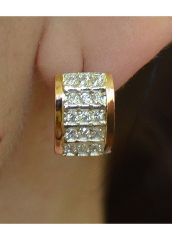 Серебряные серьги с золотыми вставками Silver Style (366813134)