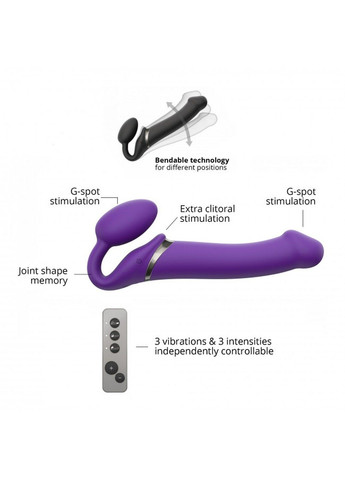 Безремневый страпон с вибрацией, Strap On Me-Strapless Vibrating, фиолетовый, 19 х 3.7 см Strap-On-Me (289784420)