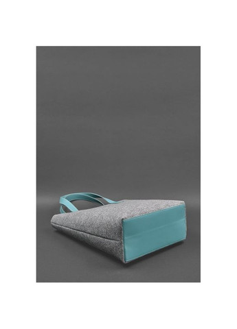 Фетровая сумка женская через плечо шоппер D.D. с кожаными бирюзовыми вставками BlankNote (302008002)