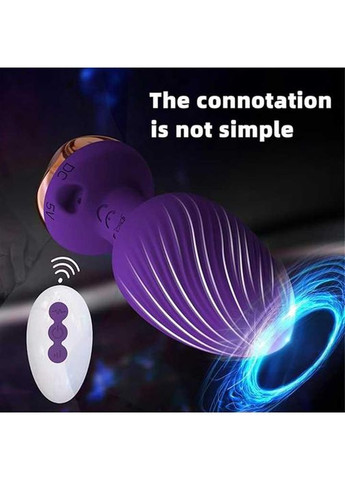 Силикональная анальная пробка с вибрацией Rose из Д/К размер 3,5*9 см. фиолетового цвета унисекс China (360603395)