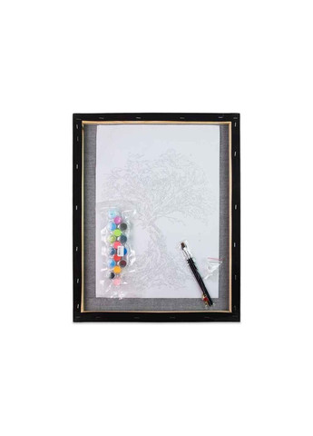 Набір для розпису по номерах "Магія кота та квітів" 30х30см на чорному фоні SH3030-7 Strateg (354343903)