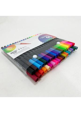 Профессиональный набор 36 шт двухсторонних маркеров линер+кисть с мягкой головкой на водной основе No Brand (366238837)