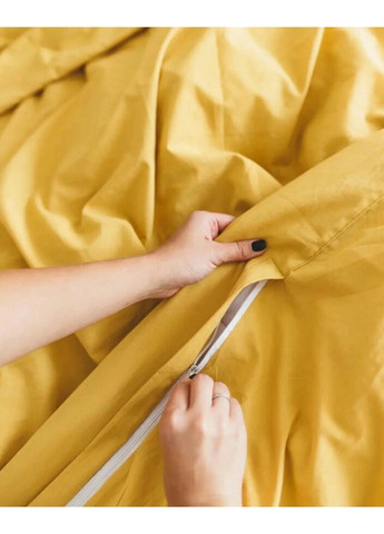 Постільна білизна сімейна Home Варена бавовна 21046 160х215х2 см жовта DUSHKA (336327612)