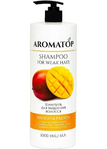 Шампунь для питания и укрепления волос "Манго-Папайя" For Weak Hair Shampoo 1000ml (2-1232189) AROMATOP (380143500)