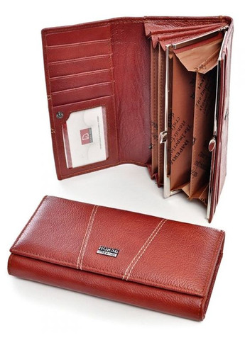 Кожаный женский кошелек красный No Brand (292920428)