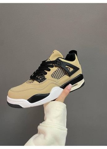 КРОССОВКИ ЖЕНСКИЕ NIKE AIR JORDAN RETRO 4 FOSSIL НАЙК АИР ДЖОРДАН No Brand бежевые демисезоны (367172303)