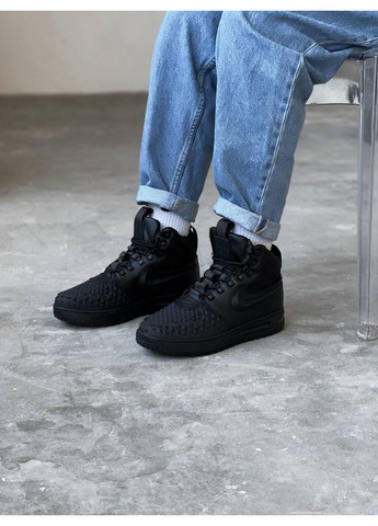Чорні Зимовий кросівки чоловічі nike lunar force 1 duckboot black найк дакбут No Brand