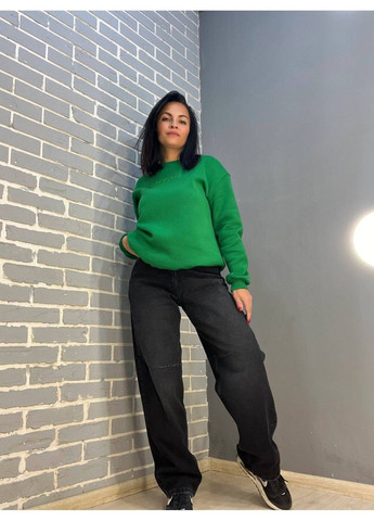 Джинси жіночі Q-4 3013 Skaiter баггі вільні оверсайз шви на колінах затяжка на таліі чорні No Brand - (307173456)