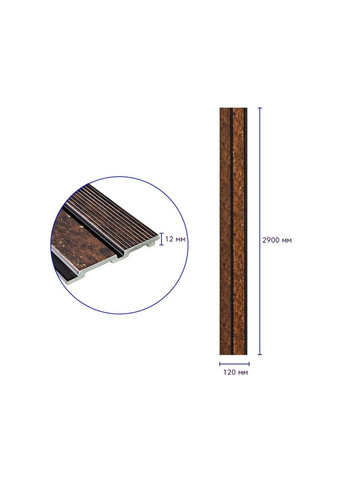 Декоративная PS рейка 122*2900*12мм (D) SW00001747 Sticker Wall (298046378)