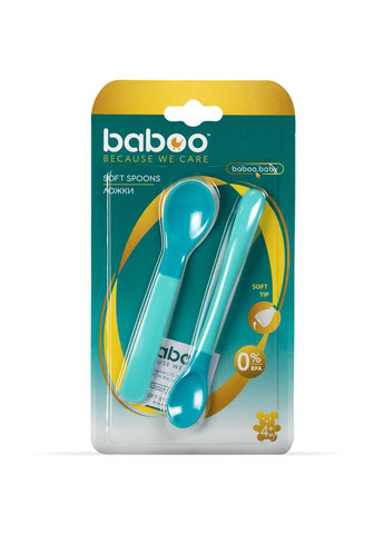 Мягкие ложки, 2 шт., бирюзовый, 4+ мес. () Baboo 10-034 (335973783)
