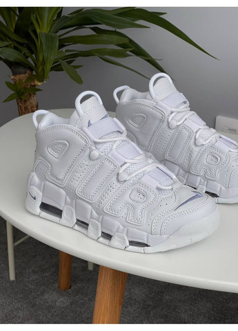Белые демисезонные кроссовки мужские nike air more uptempo white | найк аир мор уптемпо белые No Brand