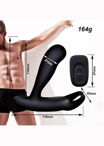 Массажер простаты Levett с двумя моторами, анальная пробка 3 в 1 с пультом, 20 режимов вибрации и пульсации STF (314860955)