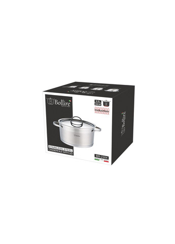 Кастрюля нержавейка с крышкой 24 см, 5.5 л (BR-2304) Bollire (334713194)