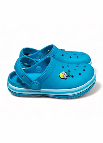 Бирюзовые кроксы подростковые style размер (23,5см.) синие Dago