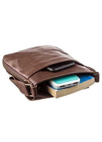 Чоловіча шкіряна сумка планшетка через плече з коричневими кишенями (sku_19114) No Brand (328922475)