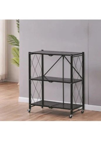Металевий стелаж-полиця Light Shelf71×35×89 см на колесах 3 яруси LS-7830 Black No Brand (350349132)