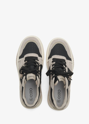 Бежеві кеди високі, колір бежевий Estro