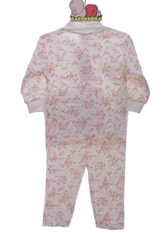 Рожева піжама з довгим рукавом для трикотажної дівчинки малюк рожевий 62 см (37259) BABYKROHA