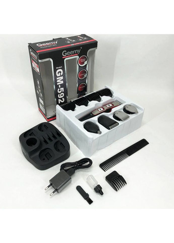 Машинка для стрижки 10в1 GM-592, машина для окантування, підстригальна машинка. Колір: червоний Gemei (365812799)