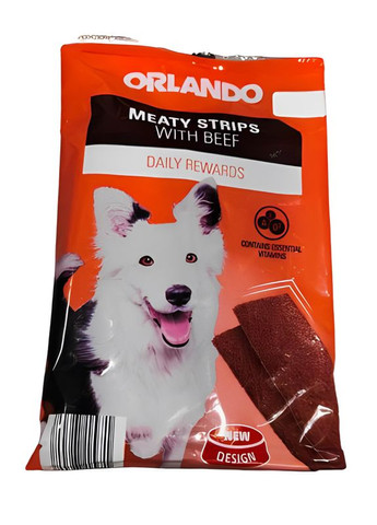 Ласощі для собак смужки з яловичини 200 г Orlando (269454169)