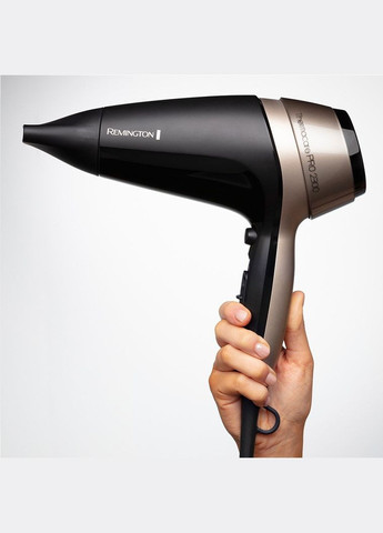 Фен Thermacare Pro, 2100Вт, 3 режими, дифузор,турмалинова іоніз-я, хол. обдув, чорно-коричневий Remington (315003809)