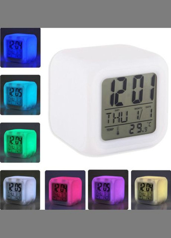 Цифровий світлодіодний годинник Куб з будильником і термометром Хамелеон (1756375304) No Brand (332196653)
