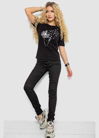 Жіноча футболка з принтом, колір білий, Ager - (317225286)