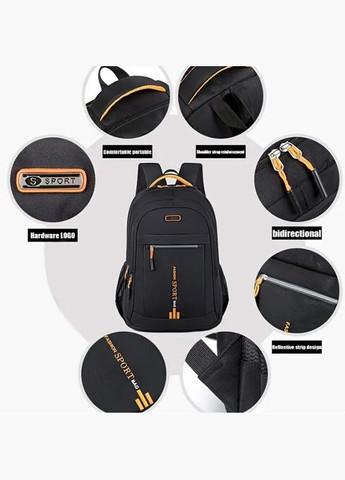 Чорний нейлоновий рюкзак великої місткості для чоловіків Fashion Sport XJXN (323645343)