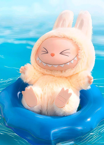 Іграшка-сюрприз Labubu плюшевий брелок у костюмі зайчика, сидячий V2 Лабубу Випадковий колір Pop Mart (339869398)